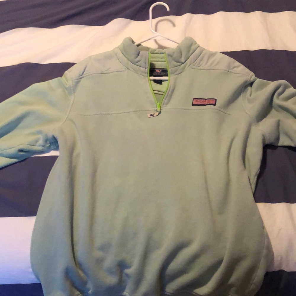 Faded lime green vineyard vines shoe shirt